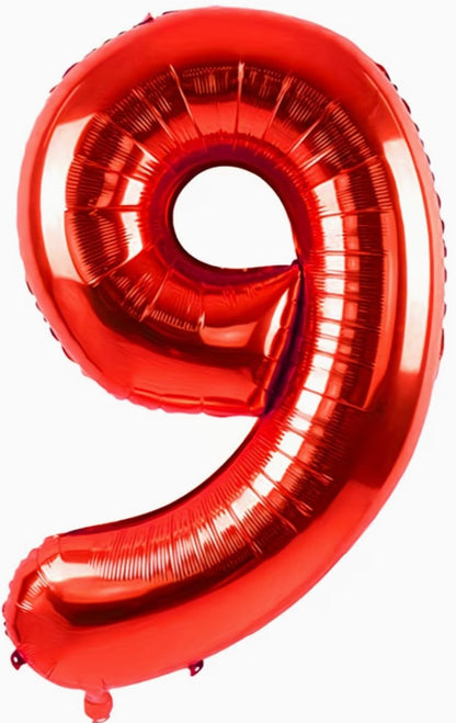 16" Foil Number Balloon - Red