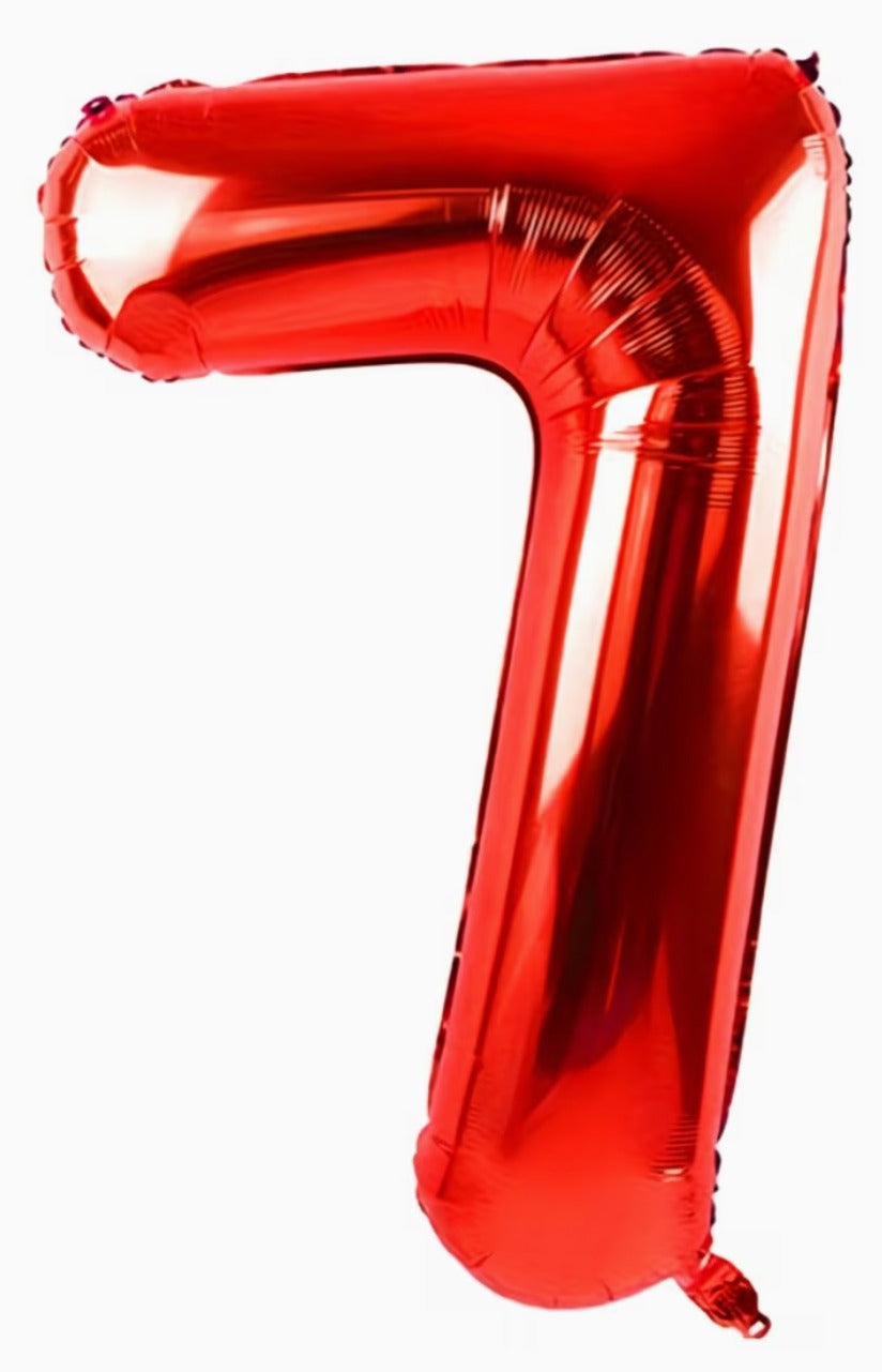 16" Foil Number Balloon - Red