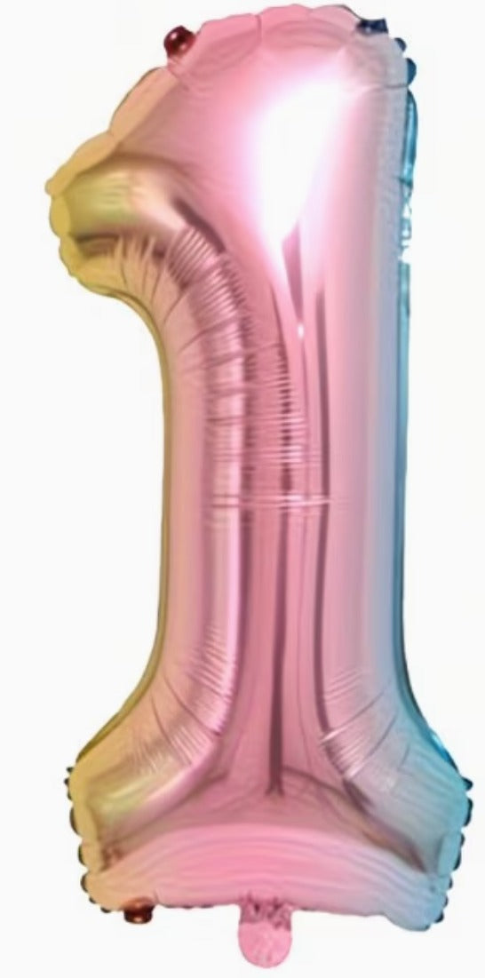 16" Foil Number Balloon - Gradient Mermaid