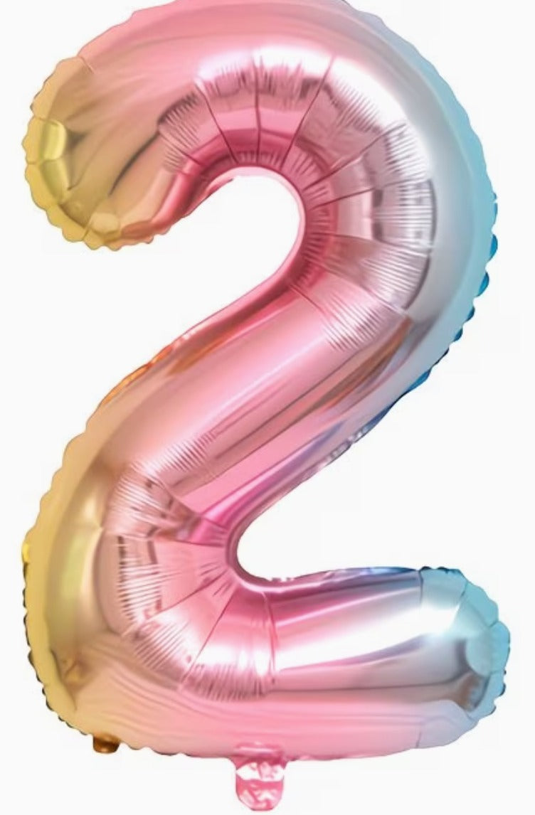 16" Foil Number Balloon - Gradient Mermaid