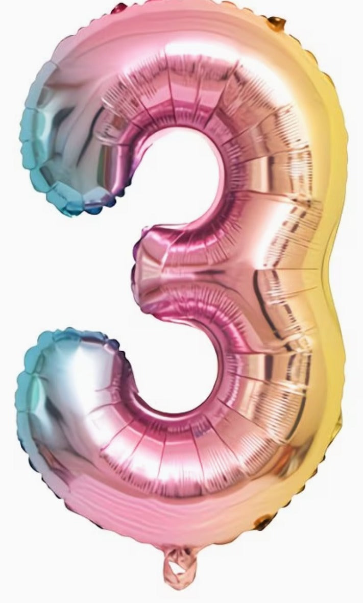 16" Foil Number Balloon - Gradient Mermaid