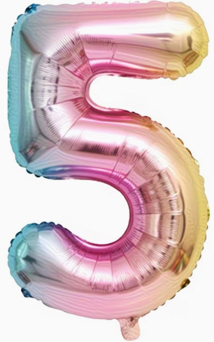16" Foil Number Balloon - Gradient Mermaid