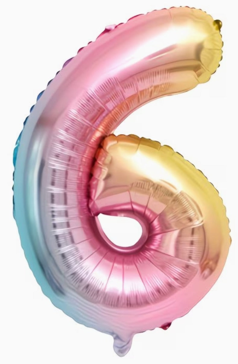 16" Foil Number Balloon - Gradient Mermaid