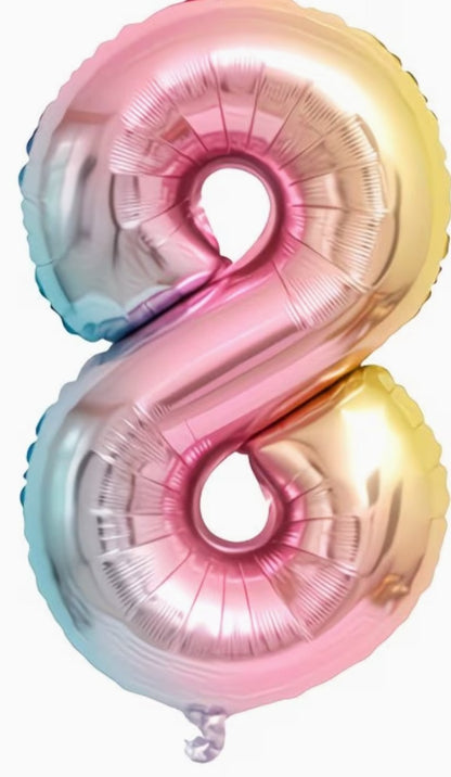 16" Foil Number Balloon - Gradient Mermaid