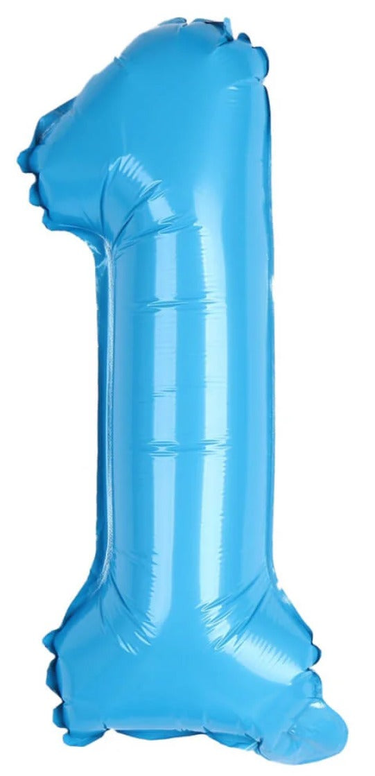 16" Foil Number Balloon - Baby Blue