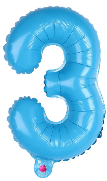16" Foil Number Balloon - Baby Blue