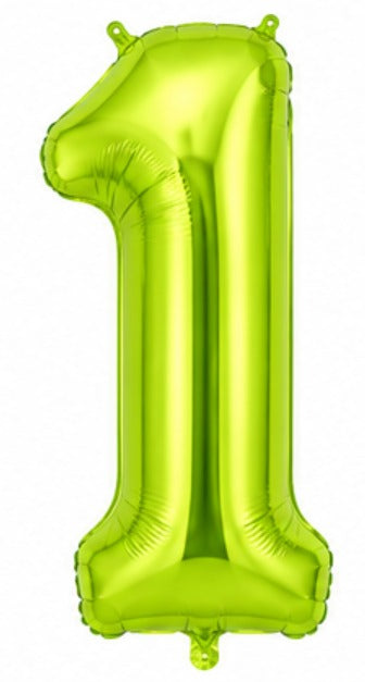 16" Foil Number Balloon - Lime Green