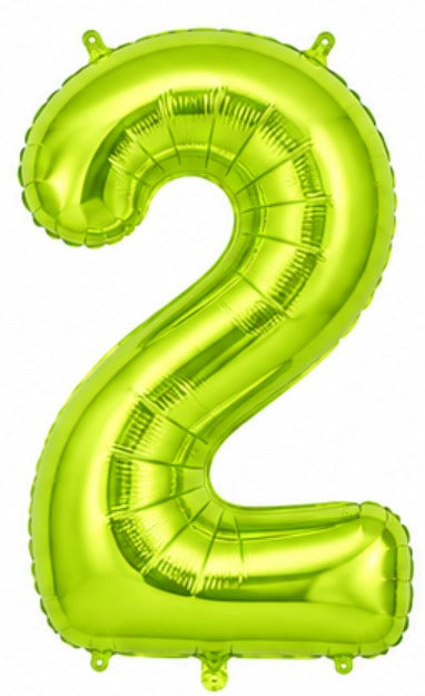 16" Foil Number Balloon - Lime Green
