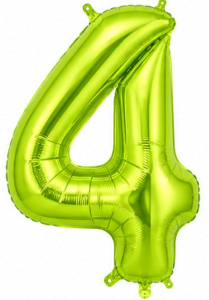 16" Foil Number Balloon - Lime Green