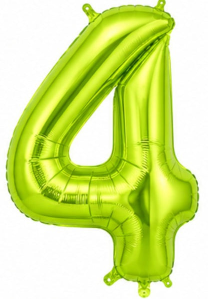 16" Foil Number Balloon - Lime Green