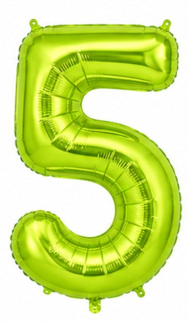 16" Foil Number Balloon - Lime Green