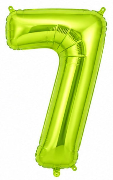 16" Foil Number Balloon - Lime Green