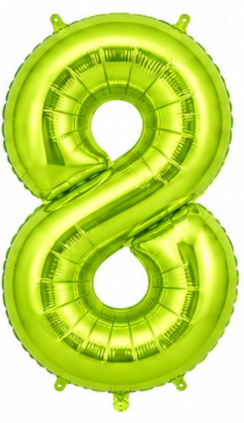 16" Foil Number Balloon - Lime Green