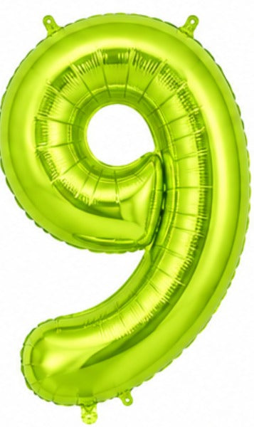 16" Foil Number Balloon - Lime Green