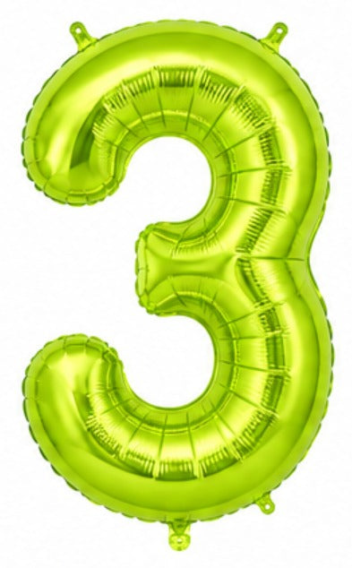 16" Foil Number Balloon - Lime Green