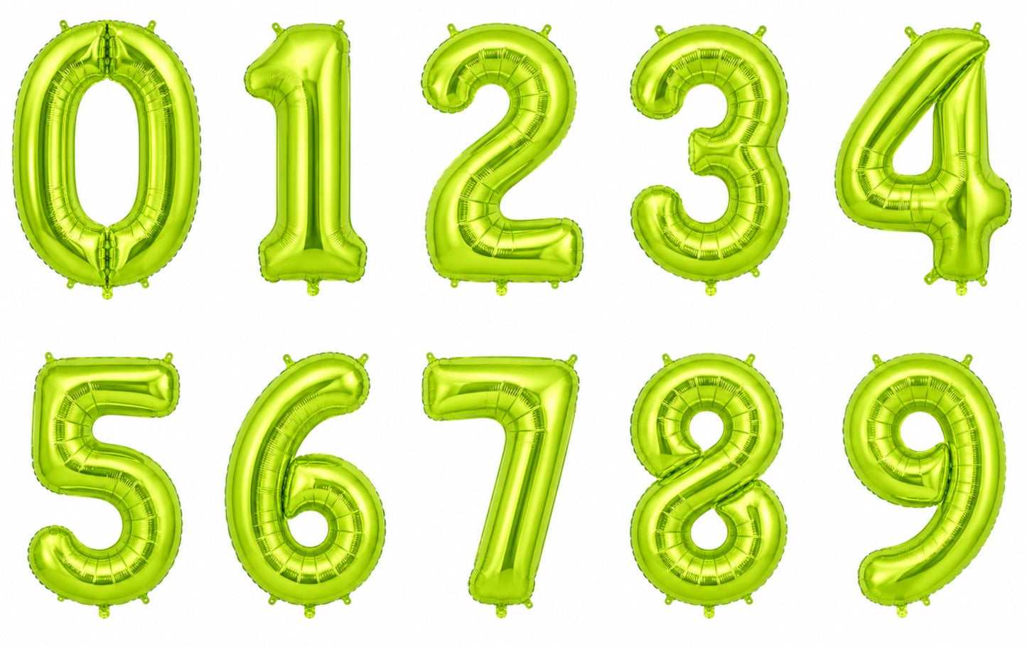 16" Foil Number Balloon - Lime Green