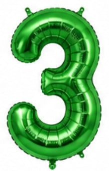16" Foil Number Balloon - Green