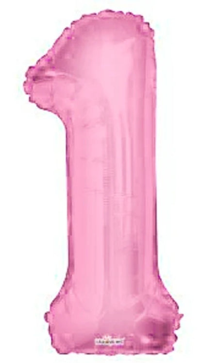 16" Foil Number Balloon – Light Pink