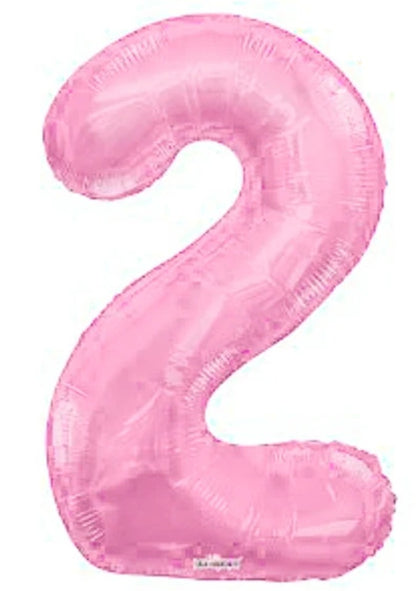 16" Foil Number Balloon – Light Pink