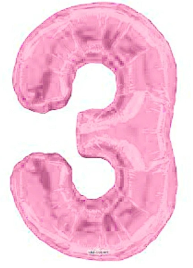 16" Foil Number Balloon – Light Pink