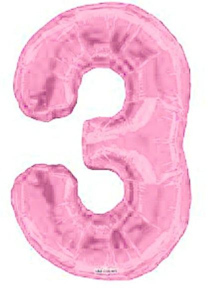 16" Foil Number Balloon – Light Pink