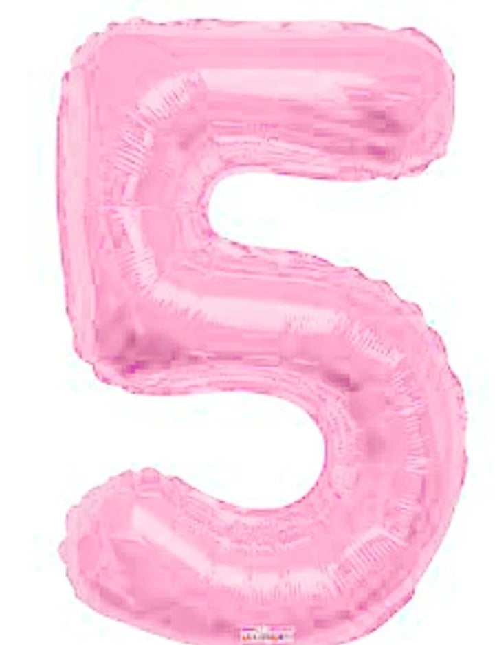 16" Foil Number Balloon – Light Pink