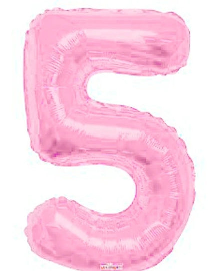 16" Foil Number Balloon – Light Pink