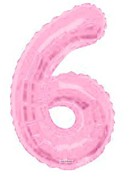 16" Foil Number Balloon – Light Pink
