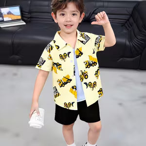 Boys Construction-Themed Casual Outfit Set