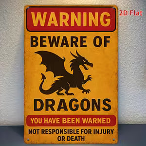Beware of Dragons Warning Sign 20x30cm
