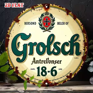 Round Vintage Metal Signs - "Grolsch Beer"