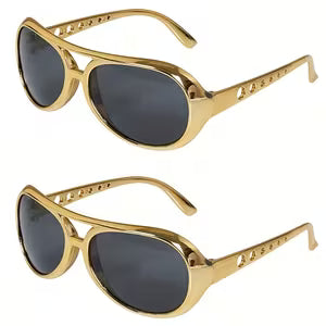 Golden Disco Glasses 60's 70's - Black Lens