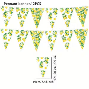 Lemon-Themed Triangle Flag Banner