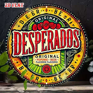 Round Classic Wall Sign - “Desperados” Mexican Style