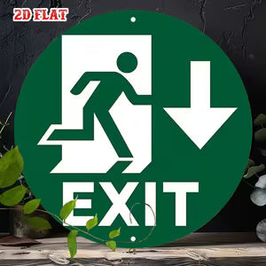 Round Vintage Metal Sign - "Exit "
