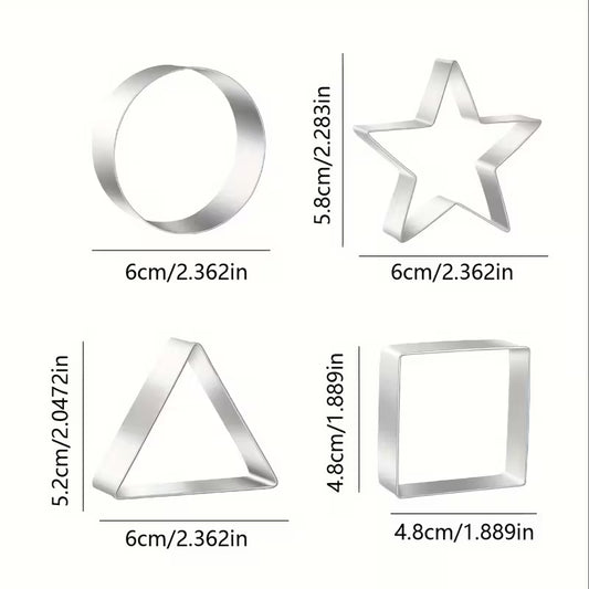 4-Piece Stainless Steel Cookie Cutter Set