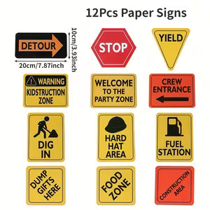 12pcs Construction Warning Signs