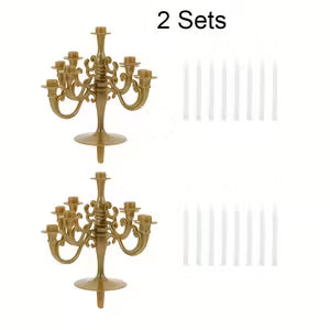 2 Set Cake Candle, Mini Plastic candle holder and nine candles