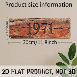 Wooden Wall Sign - 1971 Plaque*