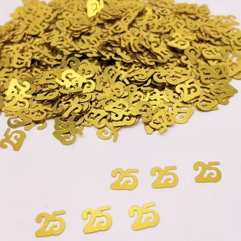 Elegant Golden Glitter Confetti ( 25th Birthday)