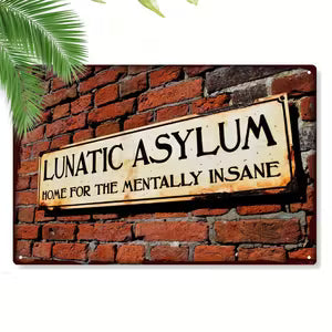 Metal Iron Sign Vintage Horror Asylum Style Plaque 20*30cm