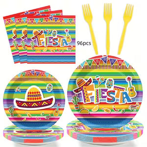 96pcs Fiesta Party Tableware Set