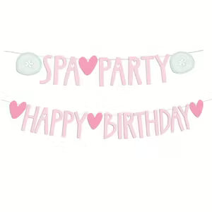 Spa & Pink Happy Birthday Banner Set