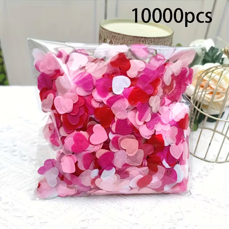 Pink Heart-Shaped Confetti, 2.54cm