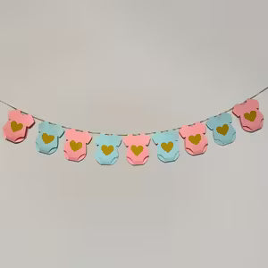 Blue & Pink Baby Bodysuit Garland