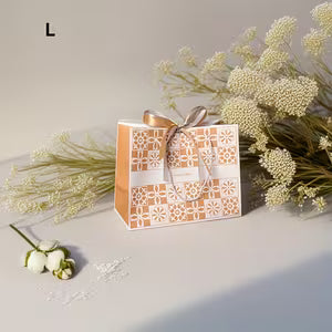 10pcs Golden White Floral Paper Gift Bags