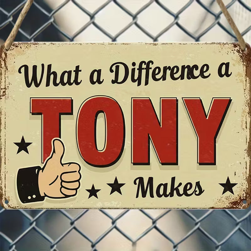 Wooden Wall Sign - "Tony Makes"