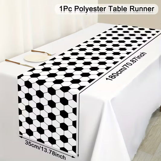 180x35cm Vintage Soccer Theme Table Runner