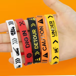 5 sets of architectural-themed silicone wristbands