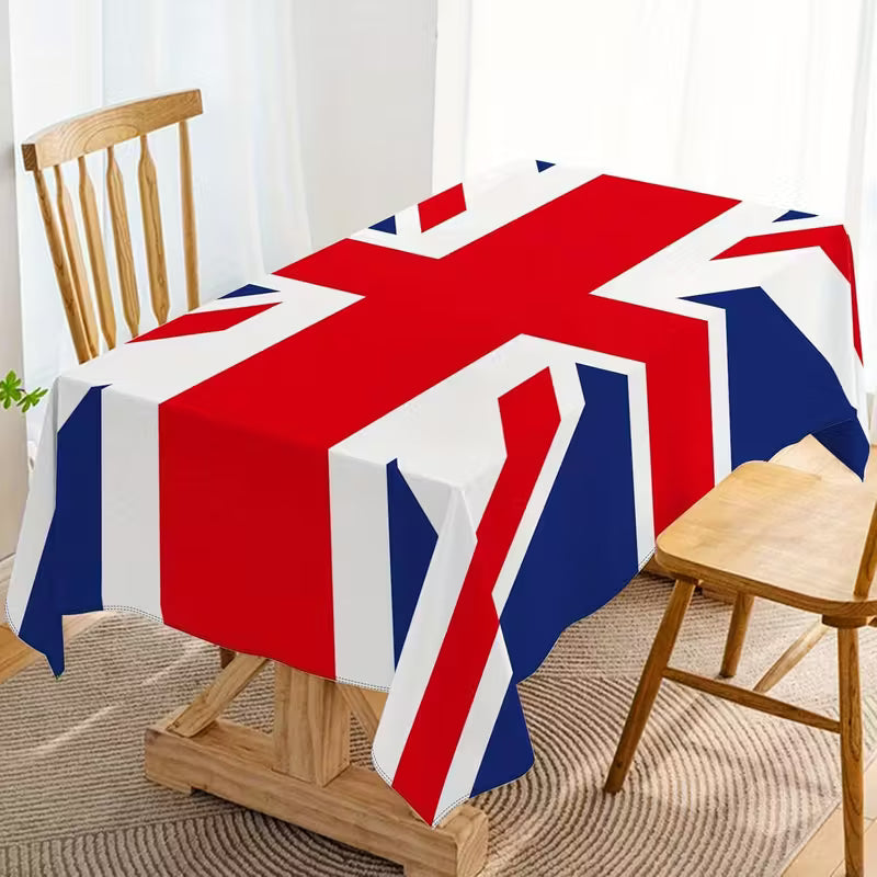 Patriotic British Flag Tablecloth - Red, White & Blue Union Jack Design